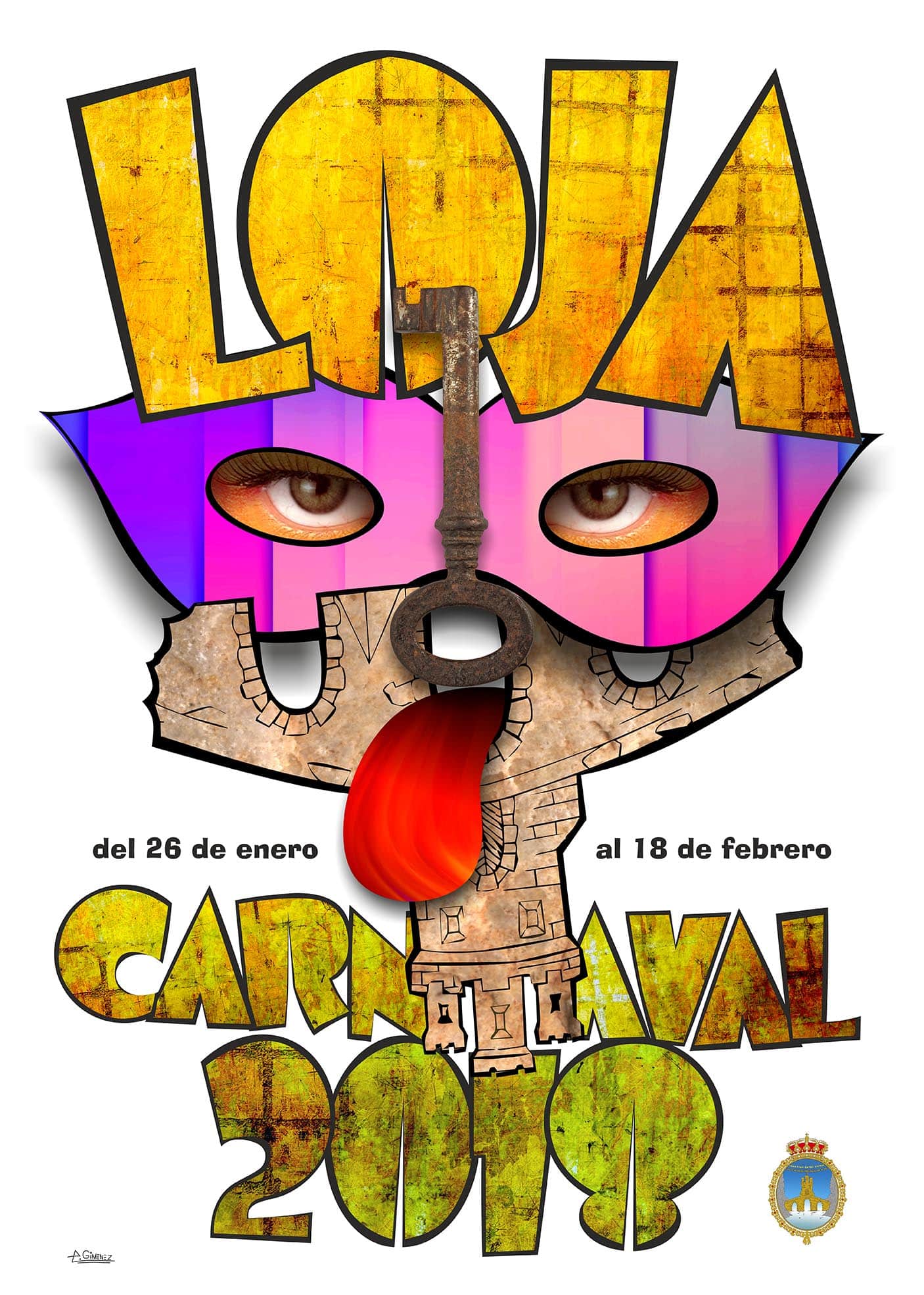 Cartel Anunciador Del Carnaval De Loja De 2018, Obra De Alfonso Giménez Ventura.