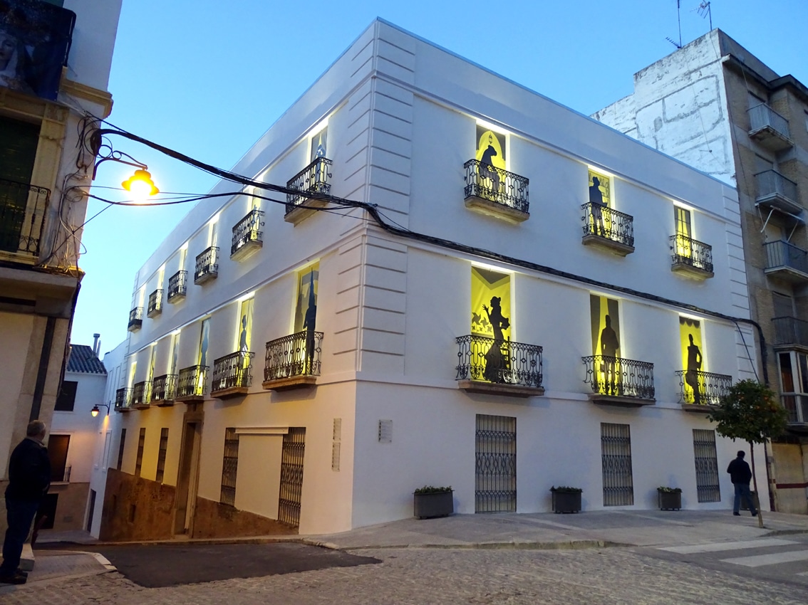 Los Balcones De La 'casa Del Marqués', Encendidos, Con Las Lonas Decorativas. J. Á.