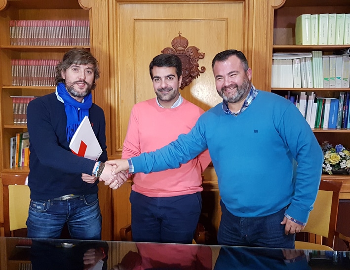 Ramón Soler, Joaquín Camacho Y José Antonio Gallego, En La Presentación Del Convenio.