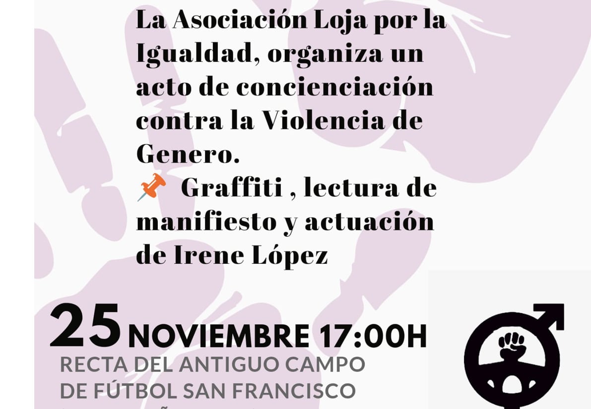 Cartel De Las Actividades Con Motivo Del 25n De Loja Por La Igualdad. Foto: El Corto