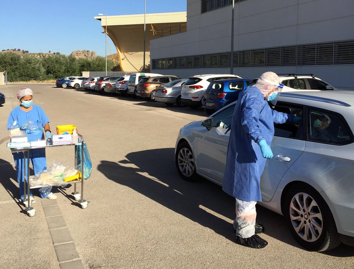 Autocovid Que Ha Instalado El Centro De Salud Para Detectar Casos. Foto: C. M.