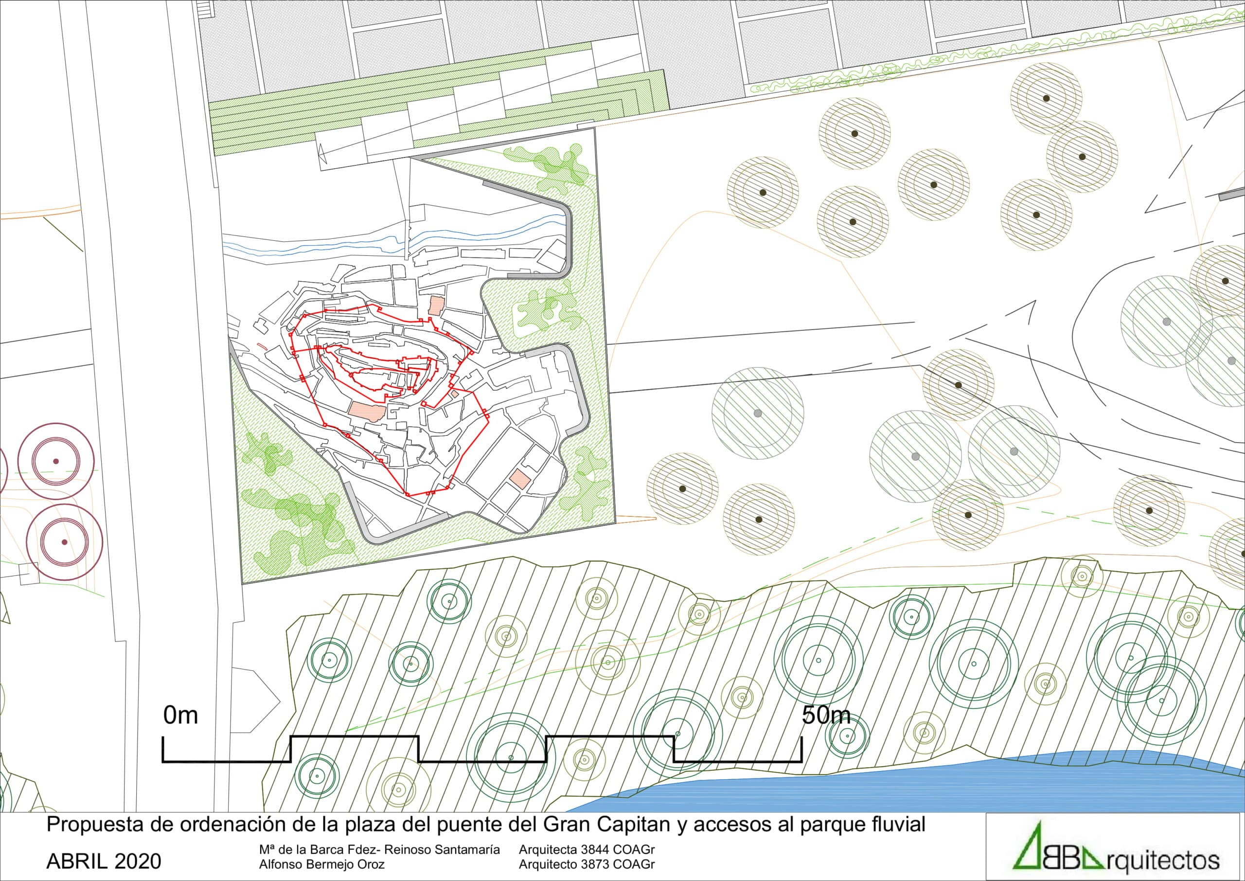 Plano Del Proyecto De La Plaza Del Cuarto Ojo Del Puente Gran Capitán