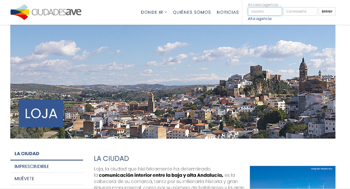 Loja Aparece Como Destino Turístico En La Nueva Web De La Red Ciudades Ave. Foto: Rca