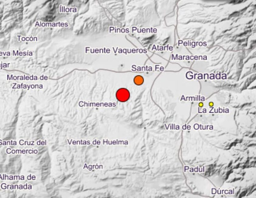 Localización Exacta De Los Dos Terremotos Que Se Registraron Ayer Jueves. Foto: Ign