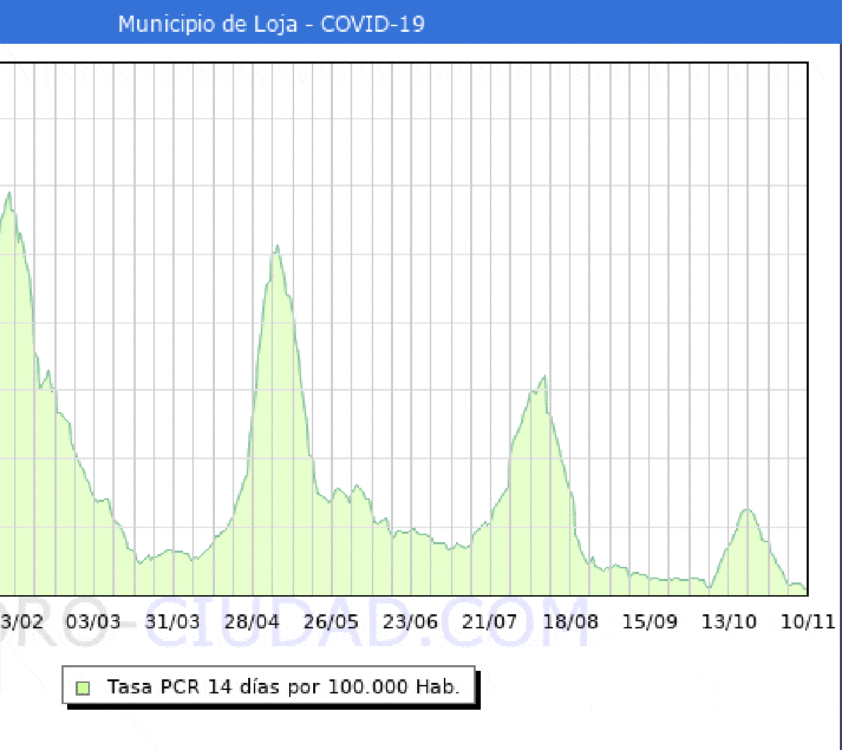 Gráfica De La Curva De La Covid Hoy, 10 De Noviembre, En Loja. Foto: F. Ciudad