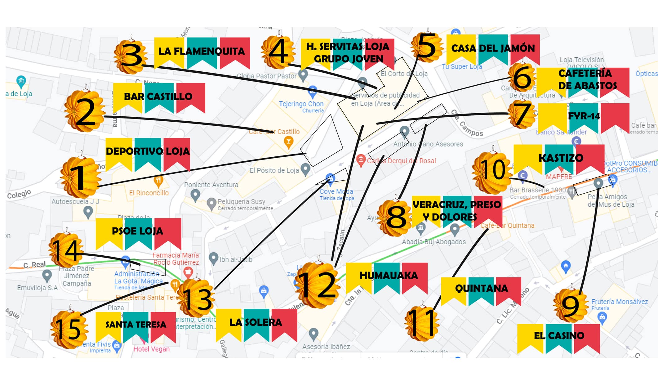 Mapa De Opciones Del Centro Histórico Para La Feria De Día