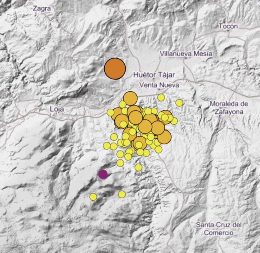 Mapa Del Enjambre Sísmico, Producido Desde El Pasado Jueves. Foto: Ign